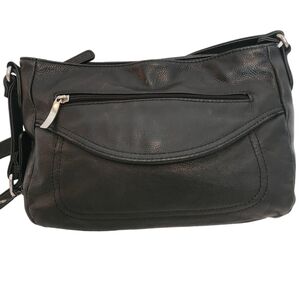 Stone & Co. Black Genuine Pebbled Leather Shoulder Purse
